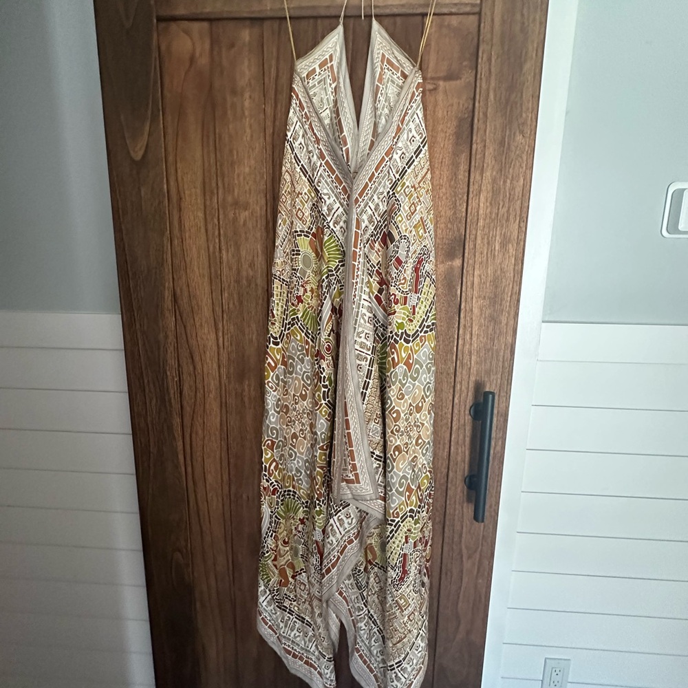 Geometric Patterned Scarf dress Nicole Miller